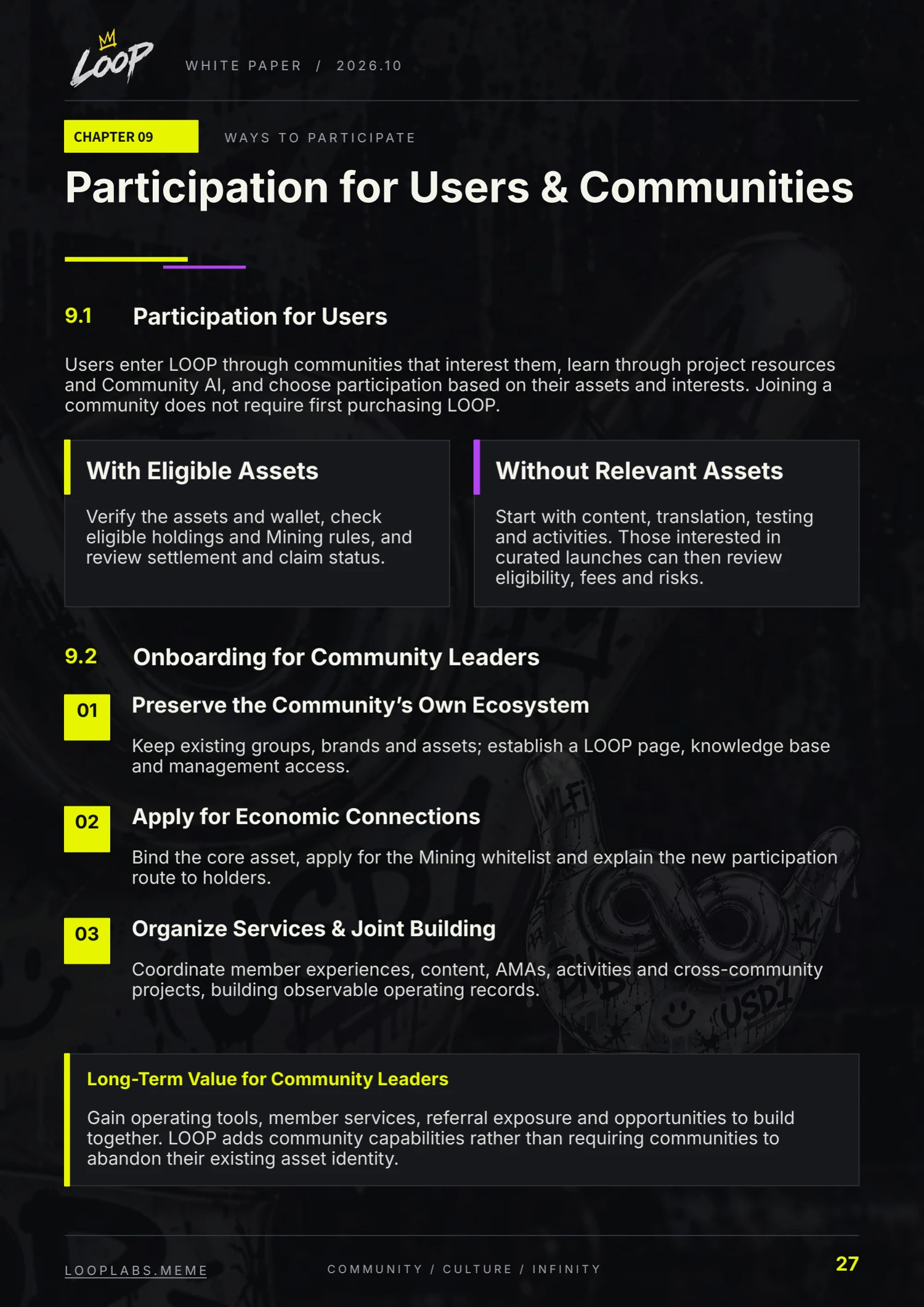 LOOP whitepaper, English page 27: Participation for Users & Communities